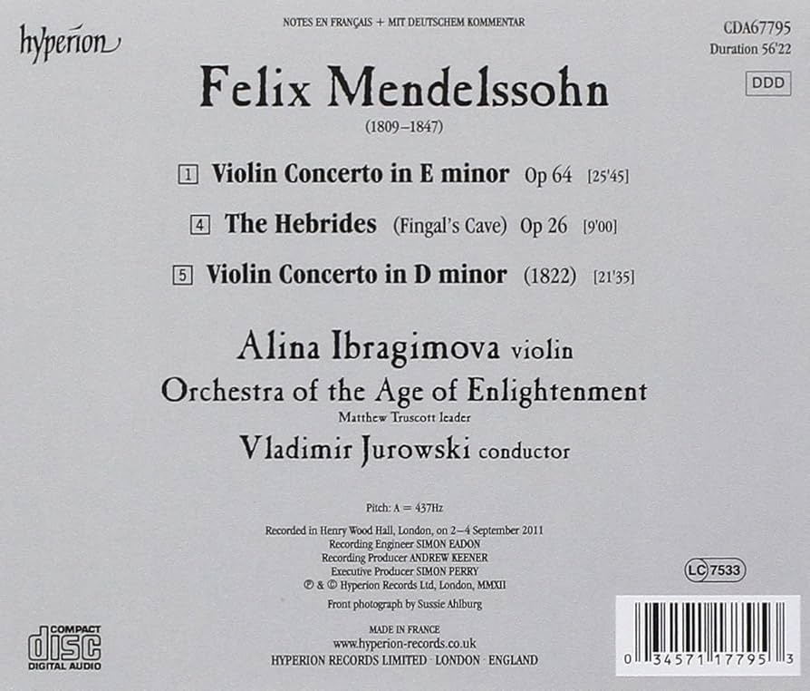 Mendelssohn: Violin Concerto in E Minor; Violin Concerto in