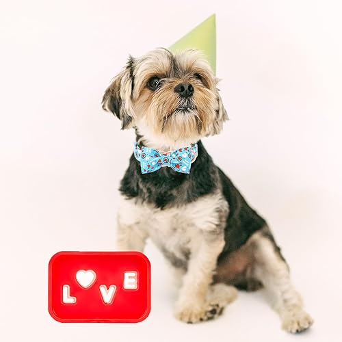 Miniatura 22 de Collar de perro con bandera estadounidense con pajarita, collar patriótico para perros pequeños, medianos y grandes, talla XS