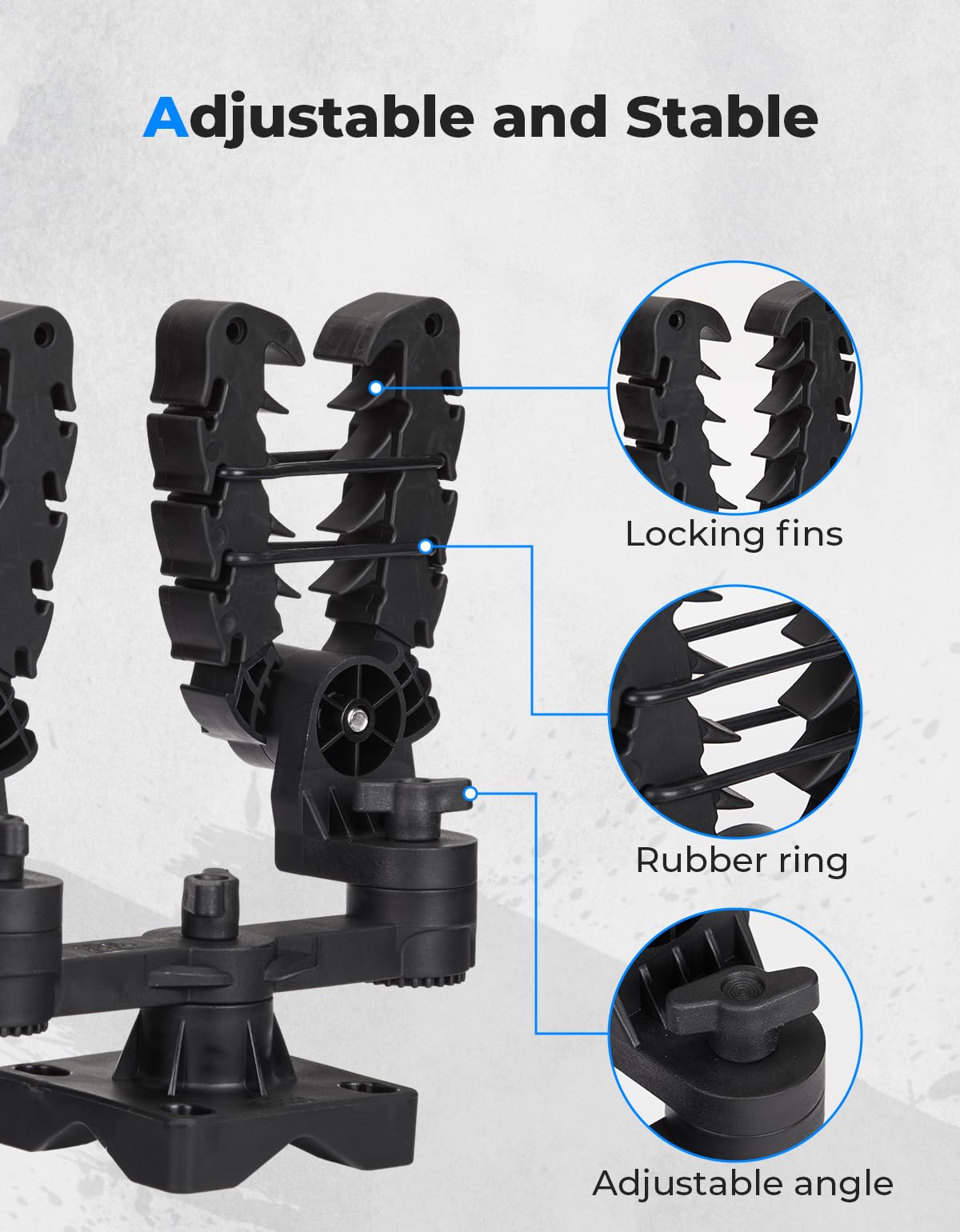 KEMIMOTO UTV Gun Holder Rack, Hidden Under Seat Gun Mount Bow Rack Tool Grips, Compatible with