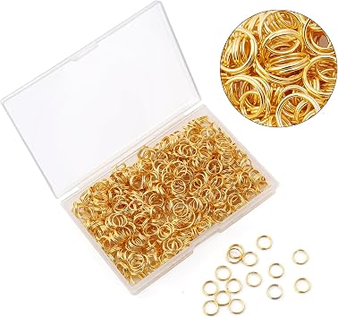 500pcs 8mm Gold Split Rings Double Loop Round Jump Rings Sets DIY