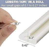 Vista 2 de Burlete de Espuma Tira de Sellado para Puerta para Espacio Pequeño, Forma de V Autoadhesivo Burlete para Puerta Aislamiento de Marco de Puerta