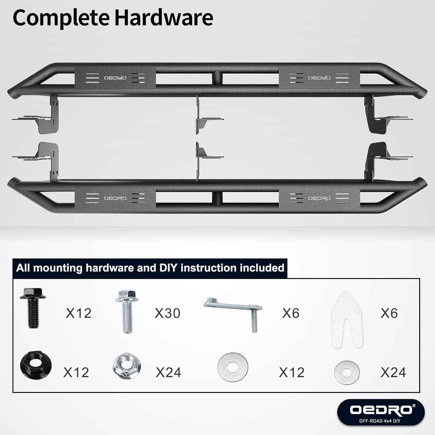 OEDRO 6" Side Step Rails Compatible with 2009-2018 Ram 1500 2019-2024 Ram 1500 Classic Quad Cab, Upgraded Running Boards Textured Black Heavy Duty Truck Nerf Bars