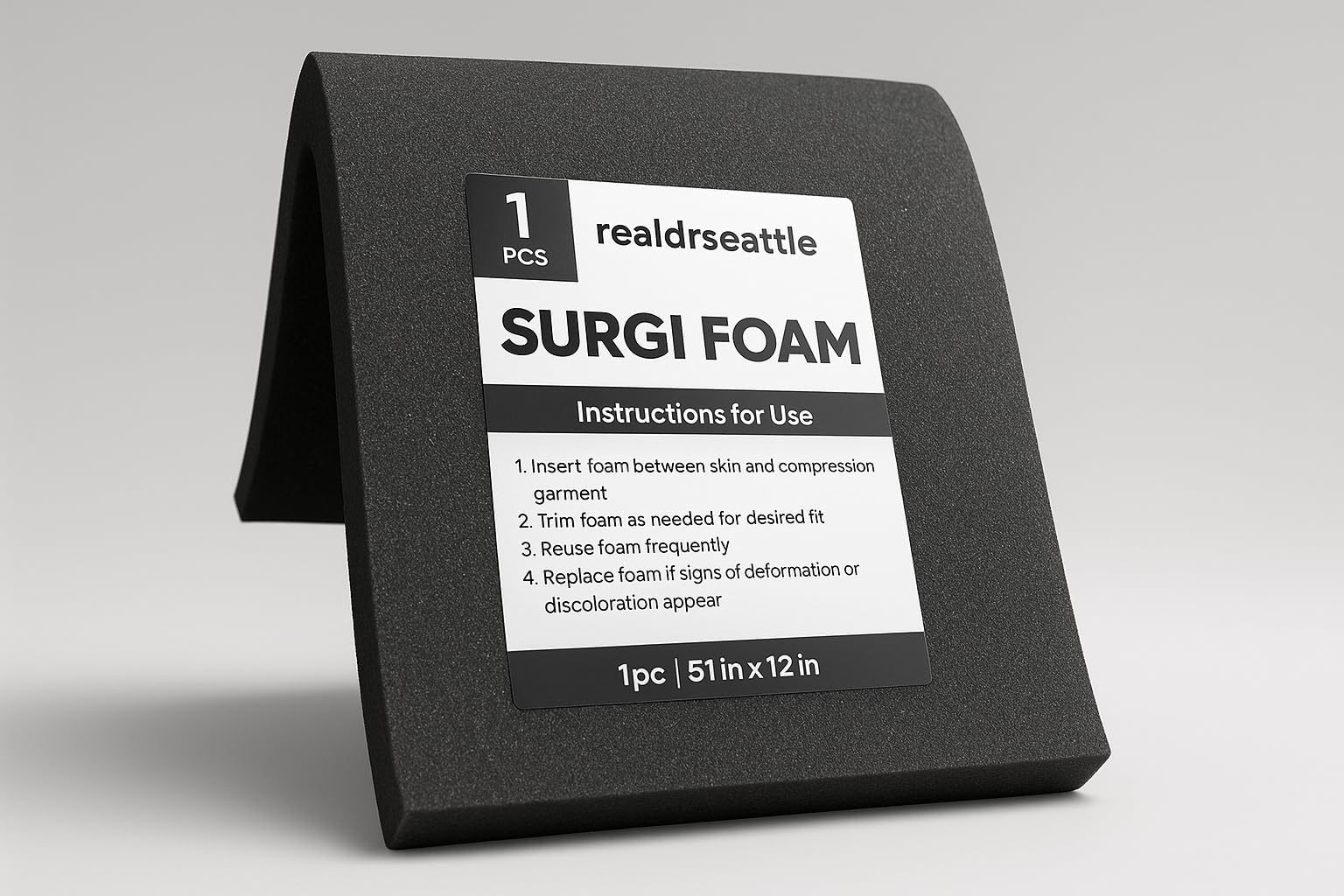 realdrseattle Lipo Foam for Post Surgery Compression – Medical Grade Soft Surgical Foam Pads for Liposuction, Tummy Tuck, BBL, C-Section – Abdominal