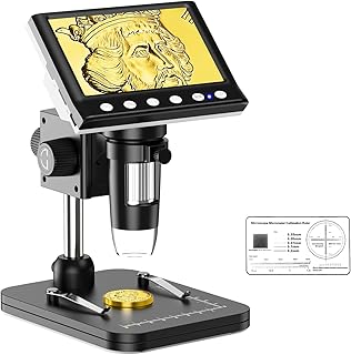 Leipan LPM7 4.3" Digital Mikroskop für Kinder Erwachsene, 1000X facher Vergrößerung 1080P USB Mikroskop mit 8 Einstellbaren LED Licht, USB to PC - Windows/Mac kompatibel, Inklusive 32G TF-Karte