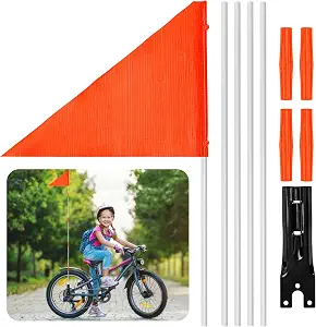 MAQIHAN Bike Flags with Pole for Safety - 5.5 Ft Bicycle Flag, Waterproof, Orange