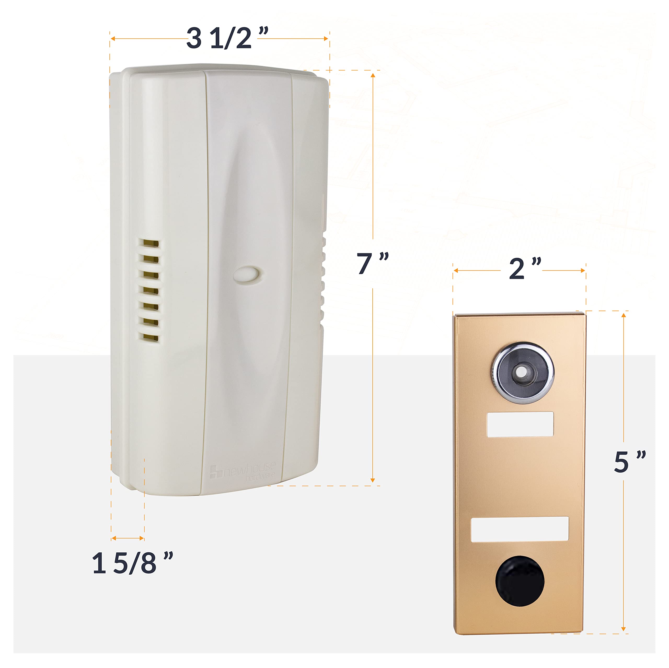 2-Note Mechanical Door Bell Chime and Door Button with Viewer