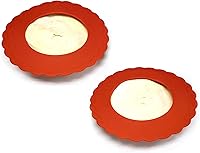 Vista 4 de Norpro Silicone Mini Pie Pan Shields, Set of 4, 6 inch, Red