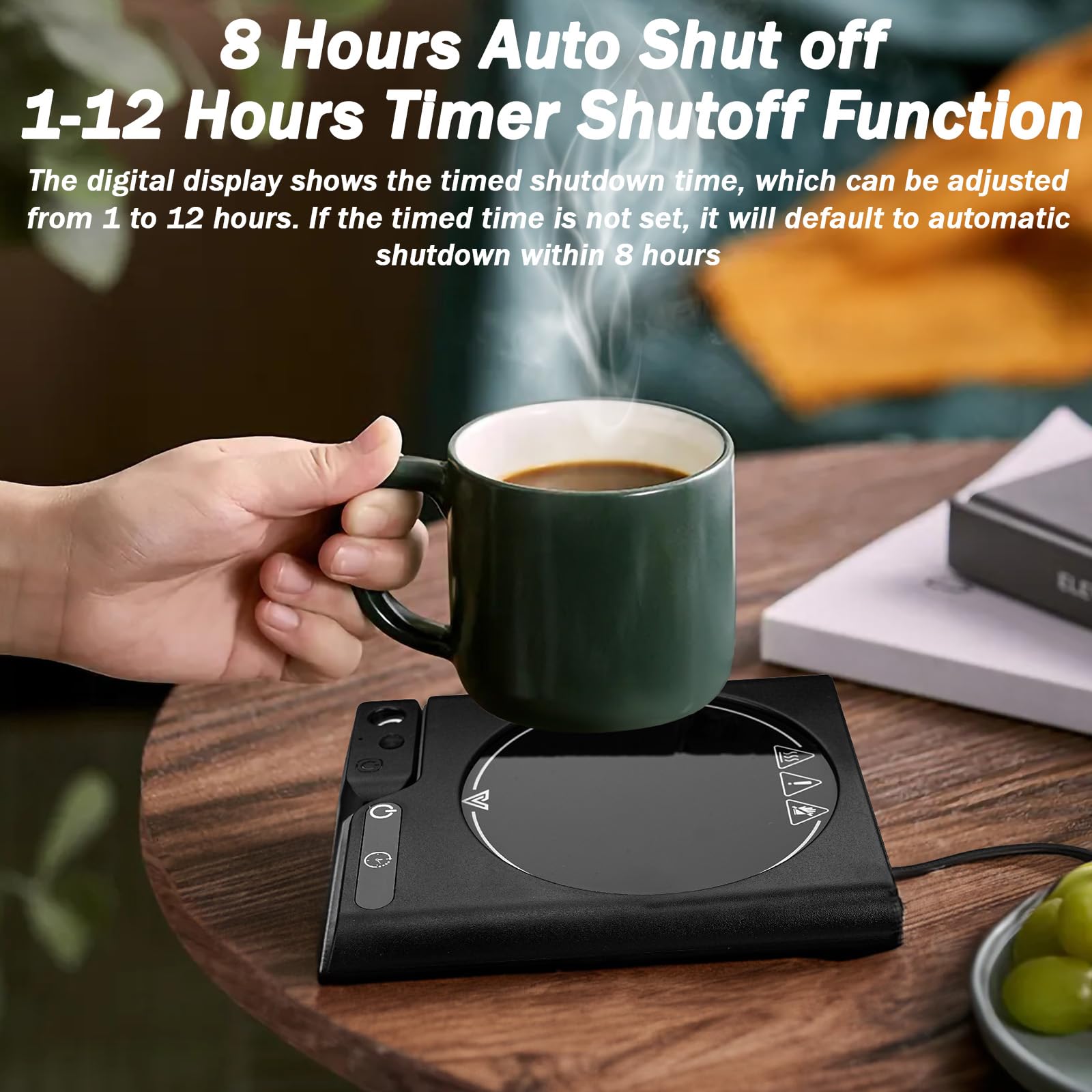 Caffè Mug Warmer, Cup Warmer per la casa ufficio con 4 impostazioni di temperatura (55-85 ℃) e 12 ore Timer Auto-Off funzione per il riscaldamento Teiera piastra tè latte caffè