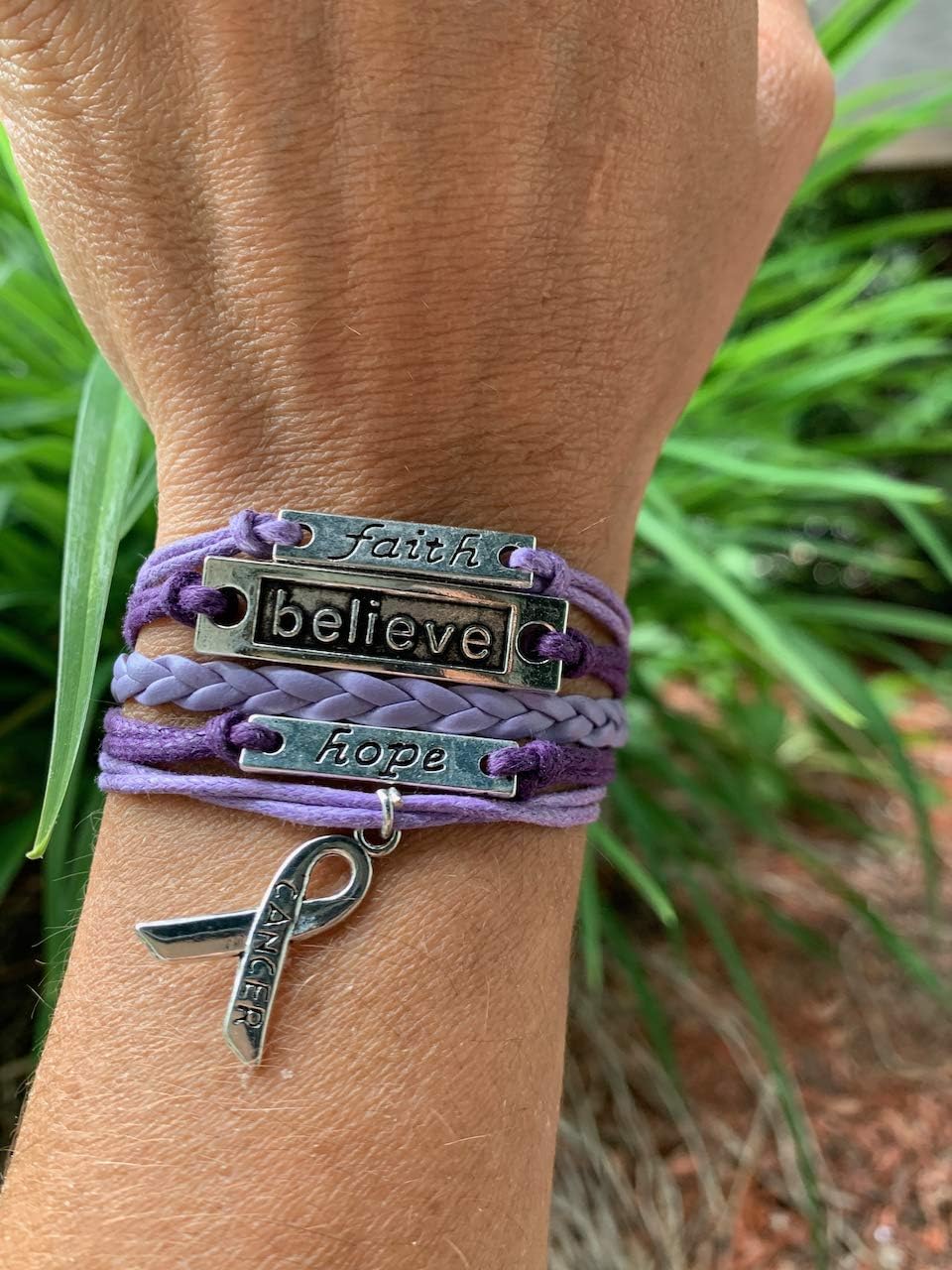 Infinity Collection Cancer Awareness Purple Ribbon Bracelet, Pancreatic Cancer Bracelet, Awareness Bracelet, Survivor Gift for Women - Image 4