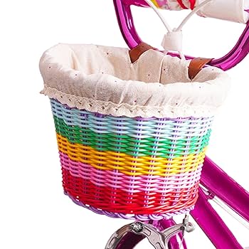 ⭐️Jhemaoi 子ども自転車用 手編みかご バスケット ベル ピンク キッズ ⭐️Jhemaoi 子ども自転車用 手編みかご バスケット ベル ピンク