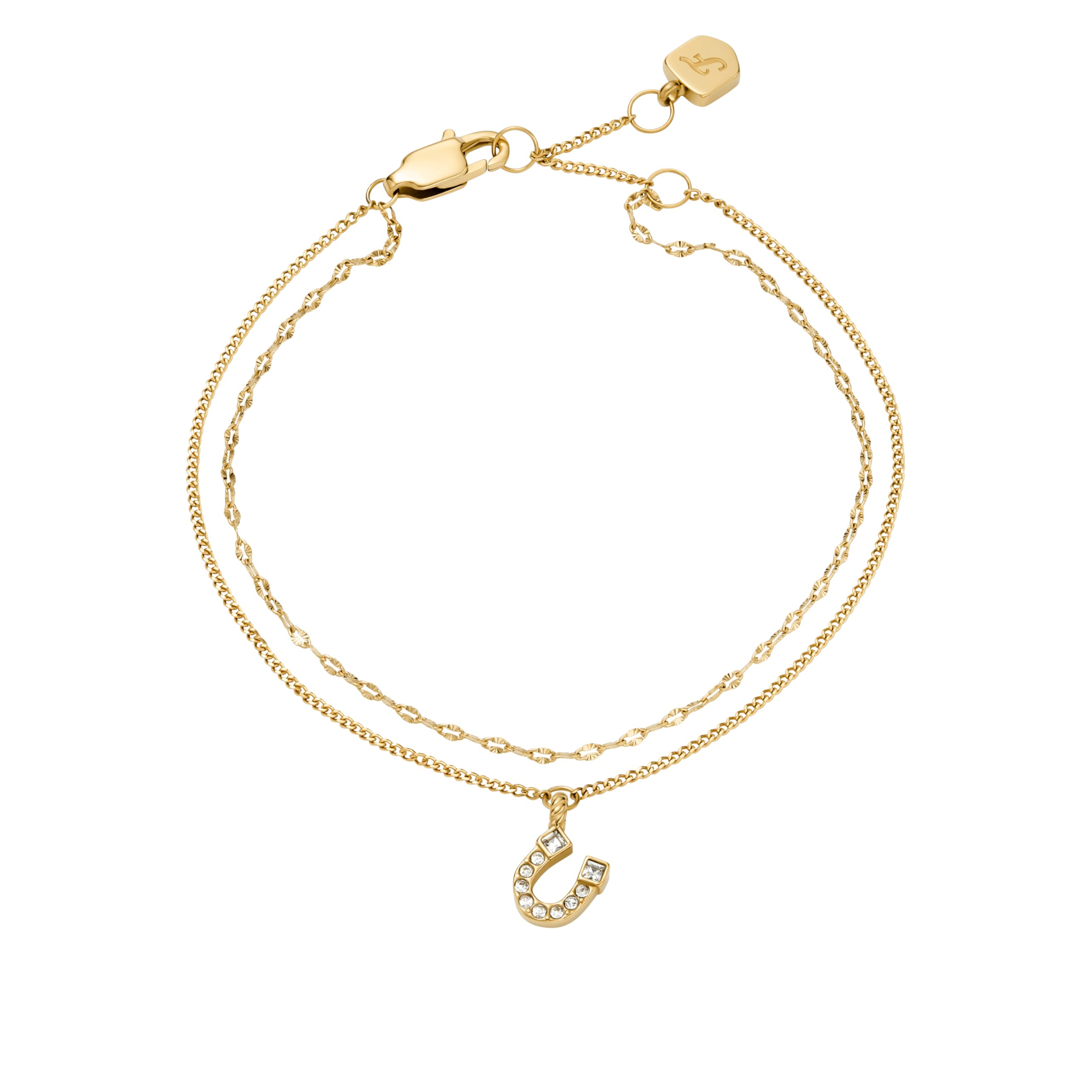 Fossil Women's Heritage D Link Stainless Steel Chain Bracelet