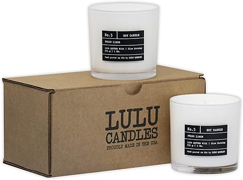 Miniatura 25 de Lulu Candles Lino fresco Vela perfumada en tarro de soja de lujo Vertida a mano en los Estados Unidos Altamente perfumada y duradera
