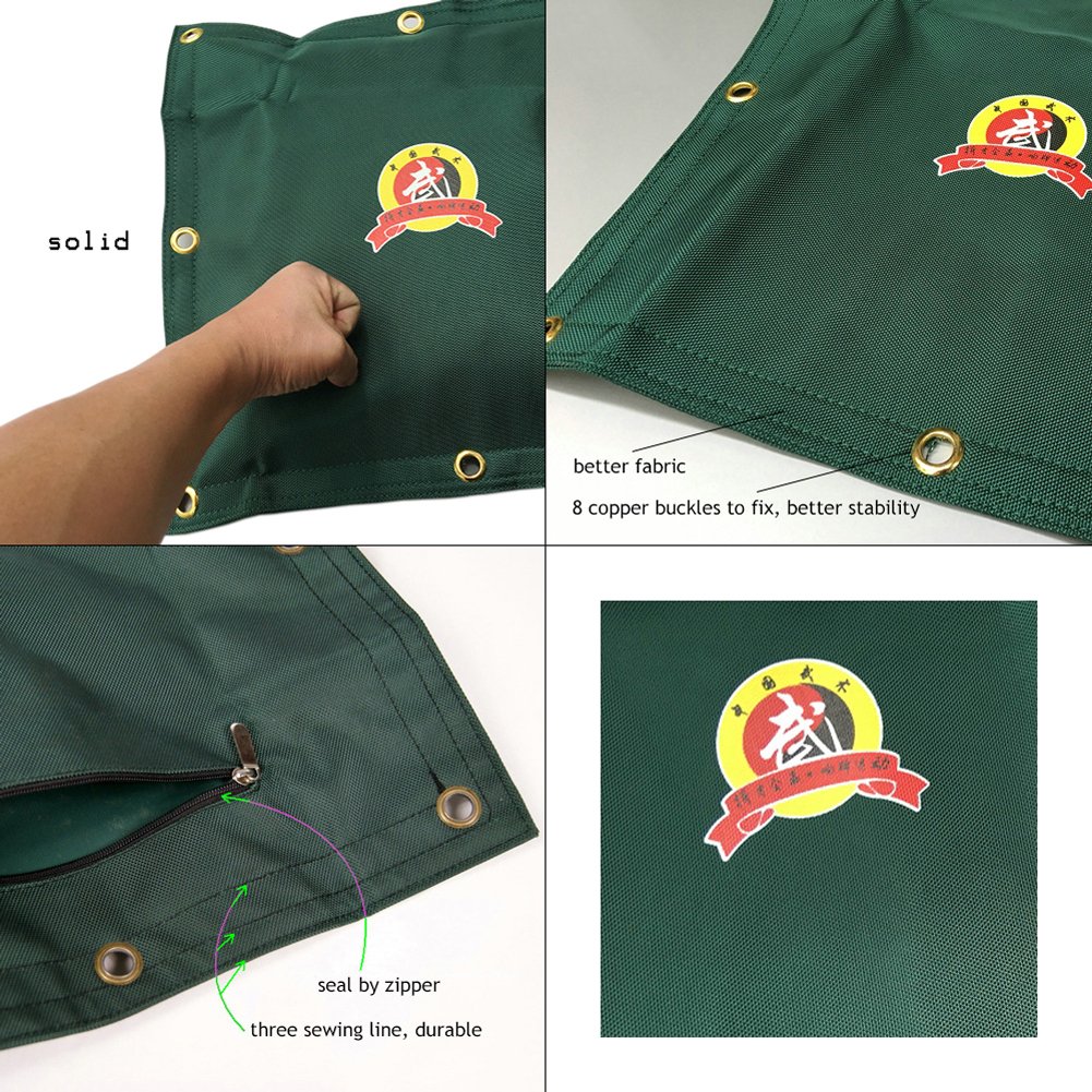 HYFAN Bolsa de pared de lona para Wing Chun Kung Fu, saco de boxeo para entrenamiento de boxeo (verde nuevo)