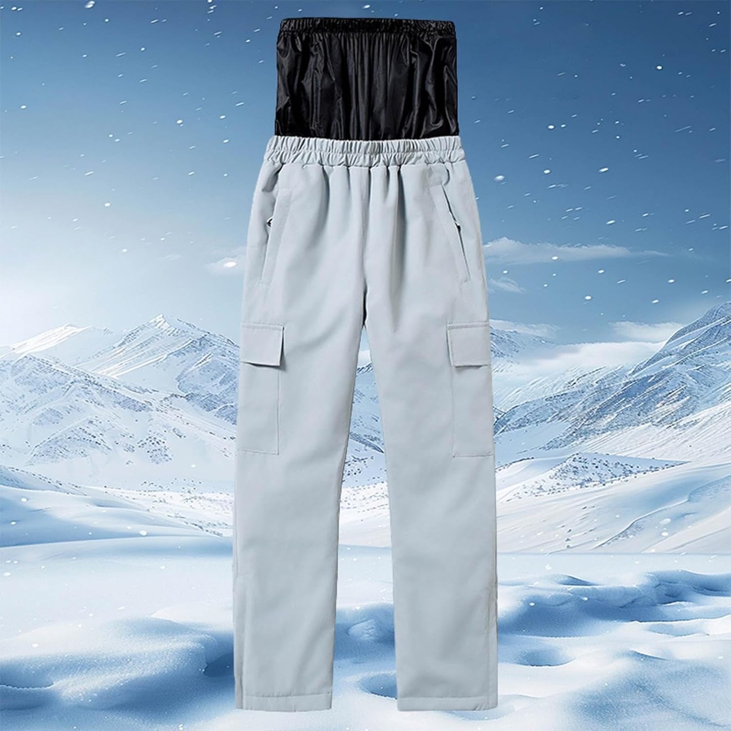 Kids Snowboard Pants Waterproof Baggy Elastic Waist Windproof Snow Pants Winter Skiing Boys Girls Clothes Size 10-12