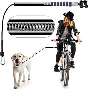 Dog Bike Leash -Dog Hands Free Leas | Attachment | Bike Leash Attachment | with Quick Connect Mechanism | Safety Fit for Outdoor | Easy to Installation and Removal, Black