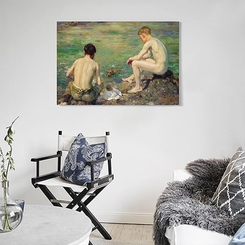 Miniatura 5 de Henry Scott Tuke, Three Partners, impresión de póster artístico, arte vintage, arte de pared en lienzo, impresión artística famosa, póster de