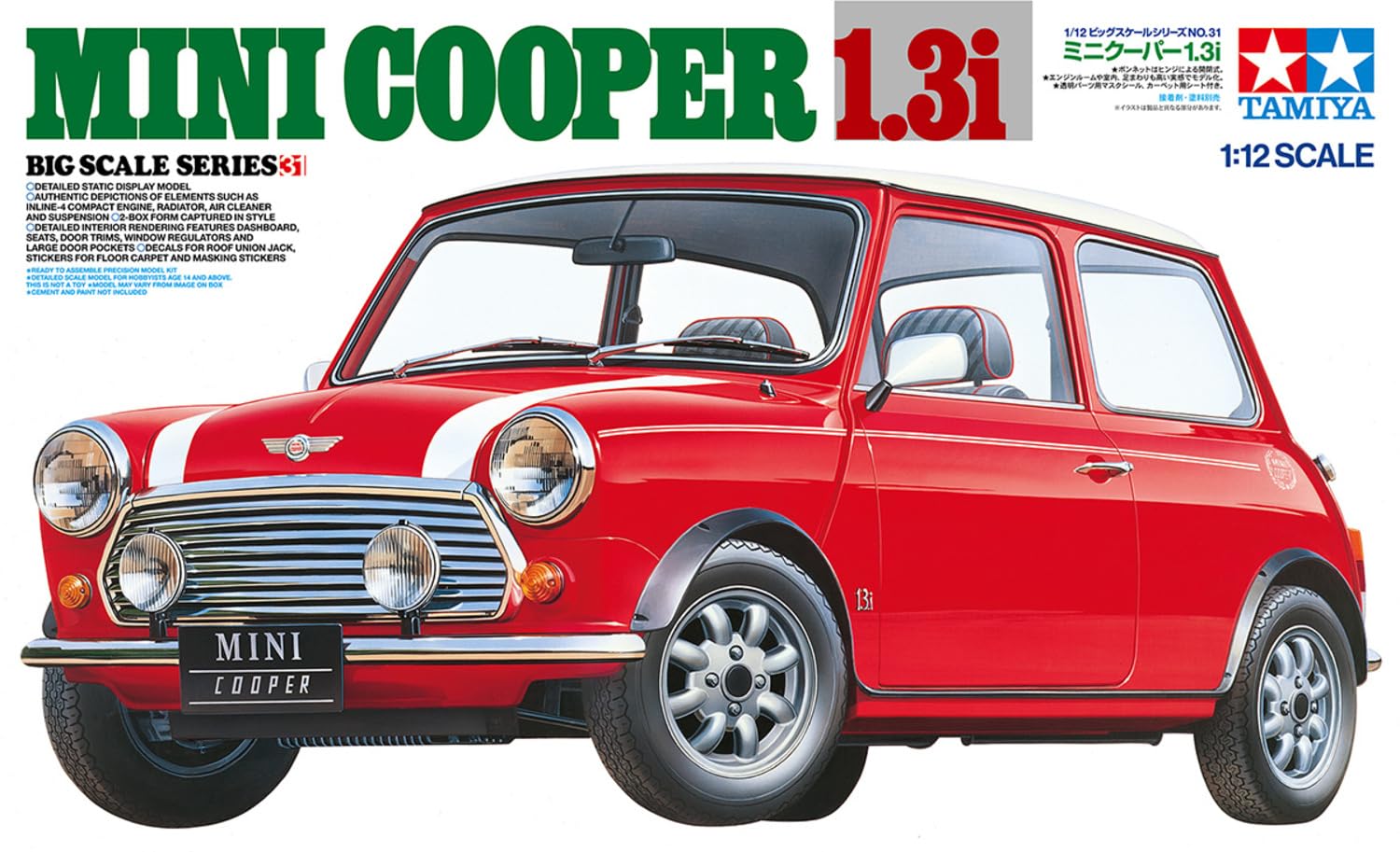 TAMIYA 12031 1:12 Rover Mini Cooper 1.3i - Model Kit, Car Kit