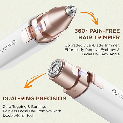 Miniatura 3 de Removedor de vello facial recargable para mujeres removedor eléctrico de cejas y vello facial 2 en 1 - Adecuado para recortar cejas, mentones y