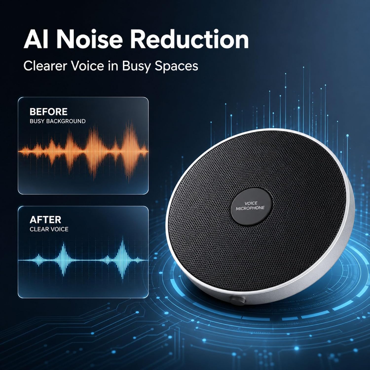 360° Computer Microphone for PC, USB Conference PC Mic, Noise-Canceling Technology, Recording, Skype, Online Class, Court Reporter, Plug & Play, Compatible with Windows/PC/Desktop/Laptop image 2