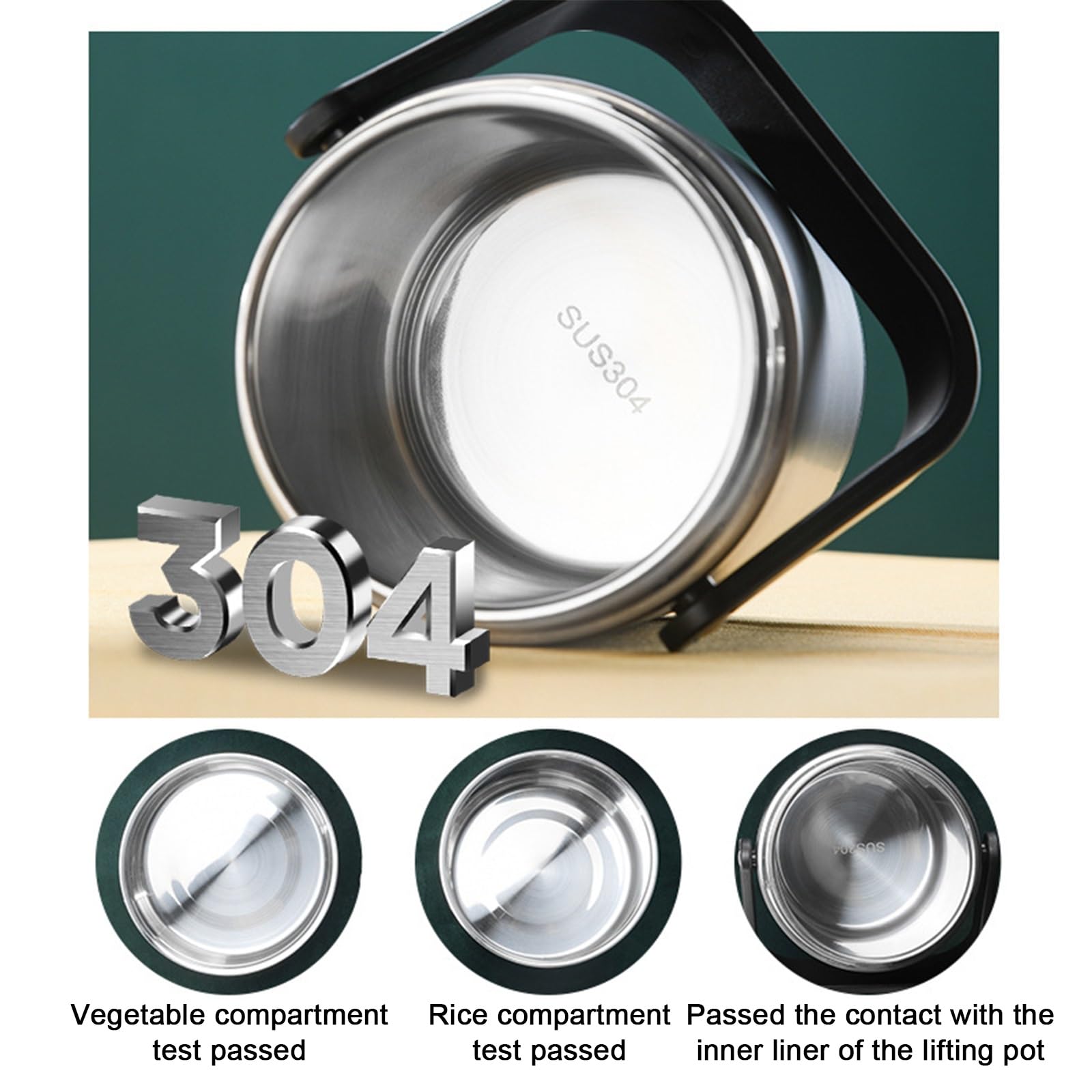 Fiambrera térmica de acero inoxidable de 1,6 l/54 oz con aislamiento al vacío. Contenedor de comida caliente de gran capacidad. Conserva la comida hasta 12 horas. Fácil de transportar, a pru