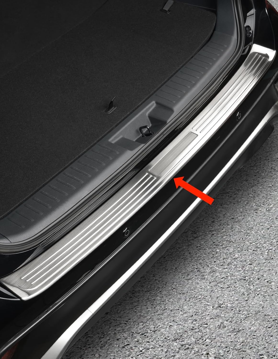for 2025 2024 2023 2022 2021 2020 Toyota Highlander Rear Trunk Bumper Protector Guard, Unti-Scratching Protector for Highlander Cover Trim Black Stainless Steel, Wholly Wrapped Style -Exterior Black