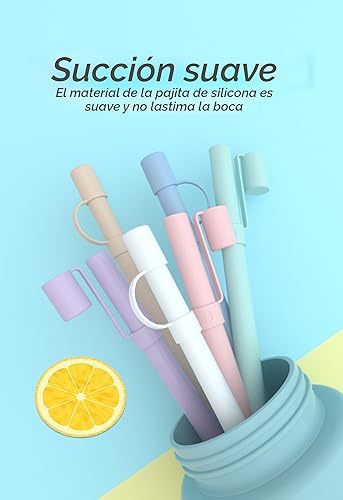 Miniatura 3 de Doboli Popote de silicona de repuesto de 12 pulgadas de largo con funda para pajilla, compatible con vaso Stanley de 40 onzas y 30 onzas, paquete de