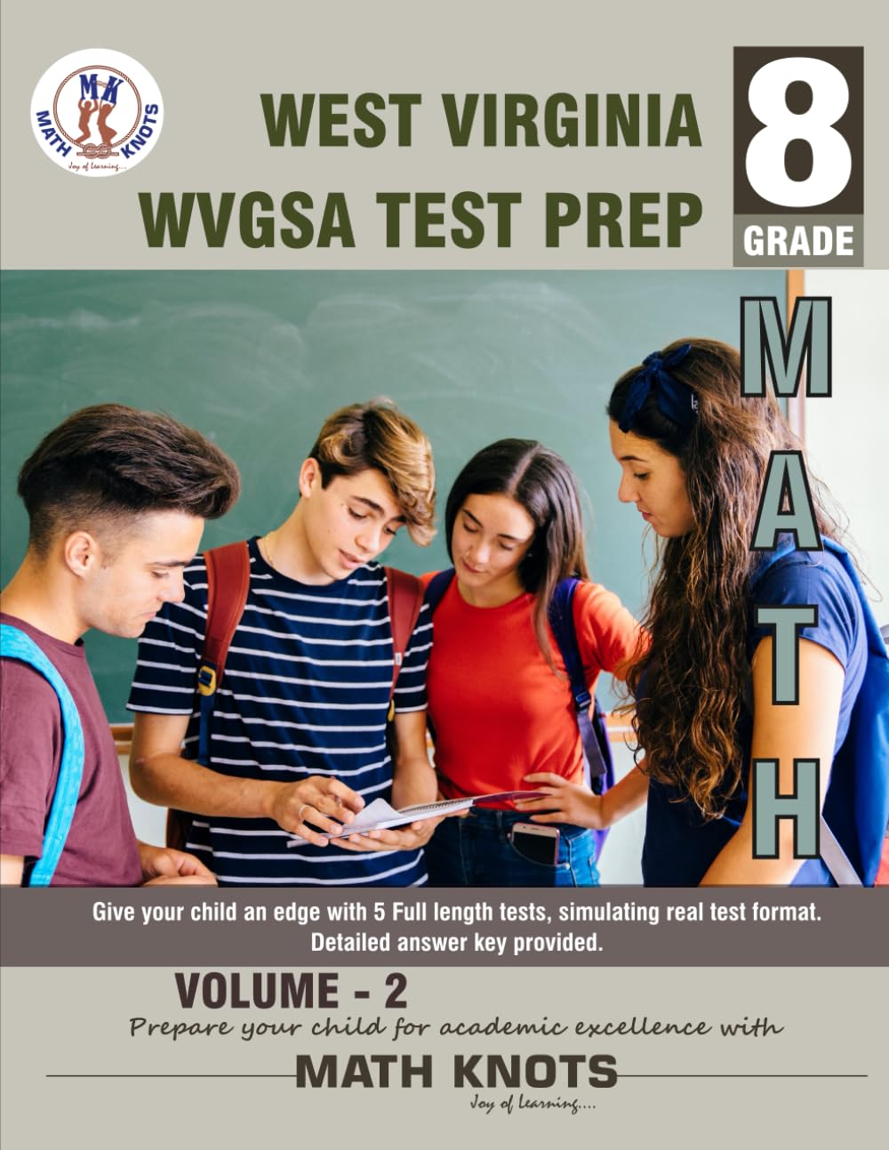 WEST VIRGINIA State (WVGSA) , 8th Grade MATH Practice Tests ,Volume 2