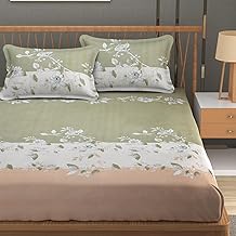 Premium Heavy Cotton Elastic Fitted Bedsheets with 2 King Size Pillow Covers || Double Bed with All Around Elastic 350 TC || 72 x 78 x 10 Inch King Size Fitted || :- Rust Tricolor