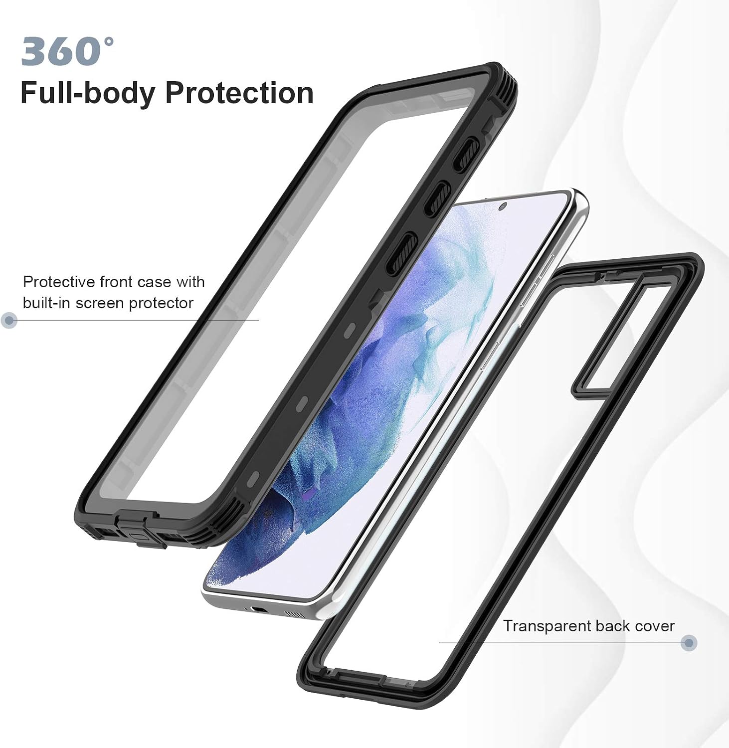 Fansteck Compatible with Samsung Galaxy S21 Plus Case Waterproof, Waterproof Dustproof Snowproof Shockproof Case with IP68 Underwater Full Body Protective, New Designed for Galaxy S21+ 5G(6.7inch)