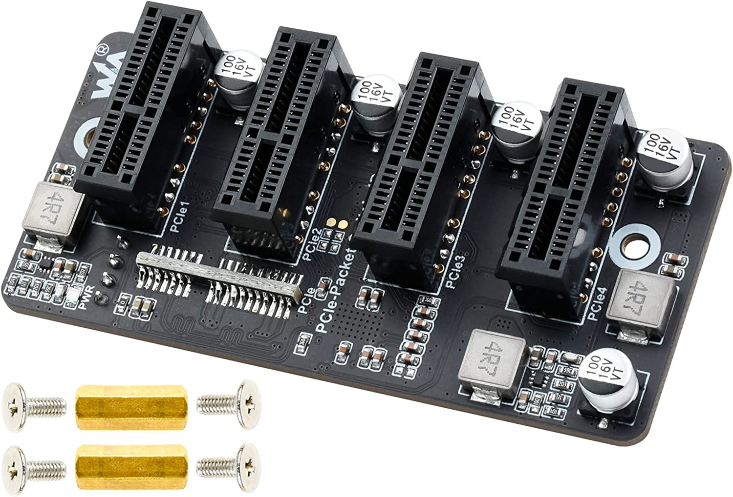 Waveshare Extended 4-CH PCIe Gen 2 x1 Expander,Driver-Free, Plug & Play,Powered from PCIe 12V or from 12V DC Header,Not Support Connect PC Directly-picture-21