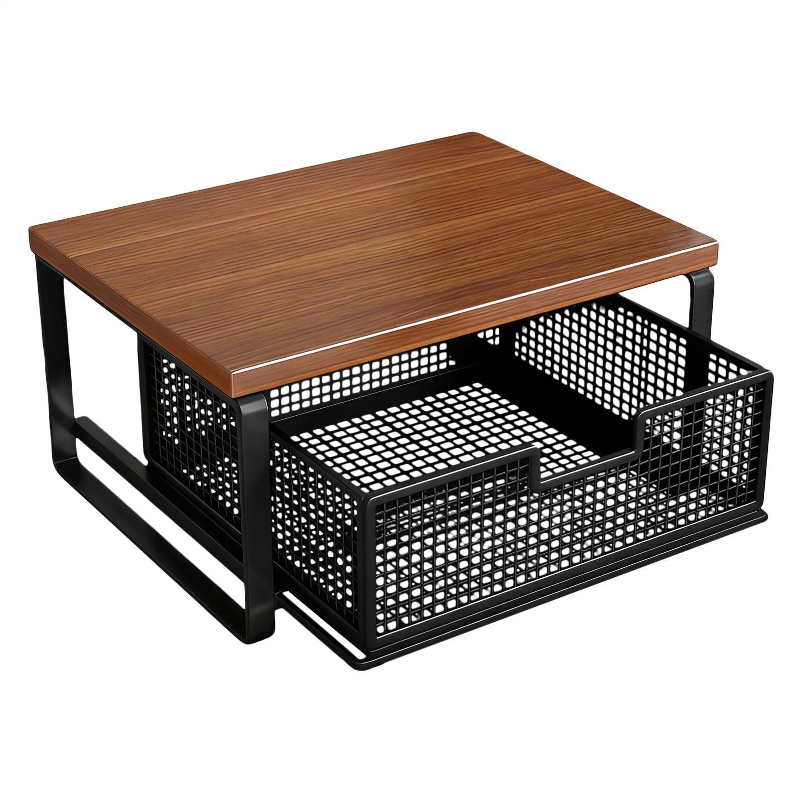 Supporto per Stampante Organizer a 2 Ripiani | Ripiano da Piano di Lavoro per Stampante per Piano Cucina, Postazione di Lavoro, Stanza Hobby, Macchina Caffè, Toaster