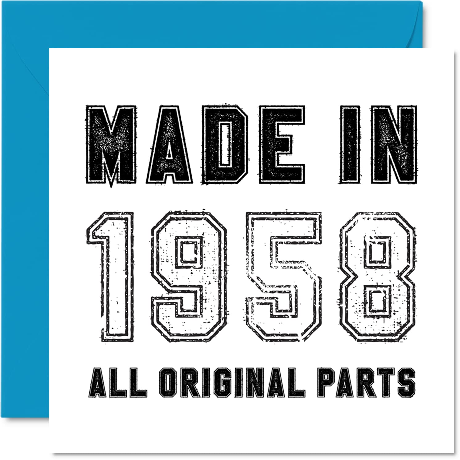 68th Birthday Card for Men Women Him Her - Made in 1958 All Original Parts - Funny Birthday Card for Grandad Nan Grandma Mum Dad, 145mm Humour Greeting Cards
