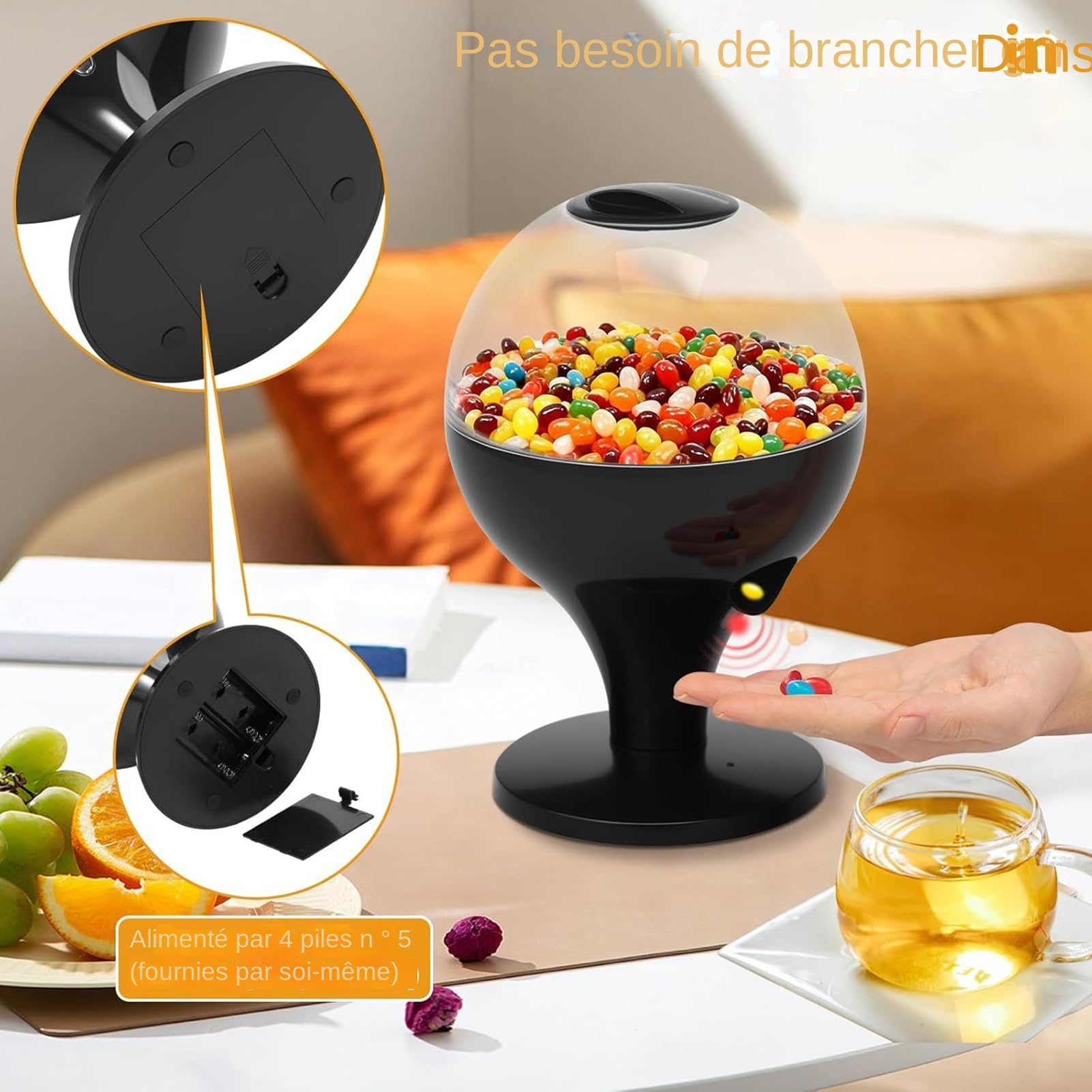 Distributeur de Bonbons | Machine Automatique à Capteur de Remplissage - Distributeur de Confiseries pour Bureau,Pour Noël, Halloween, , Bureau, Maison, Vente, Collation, Aliments, Haricots et
