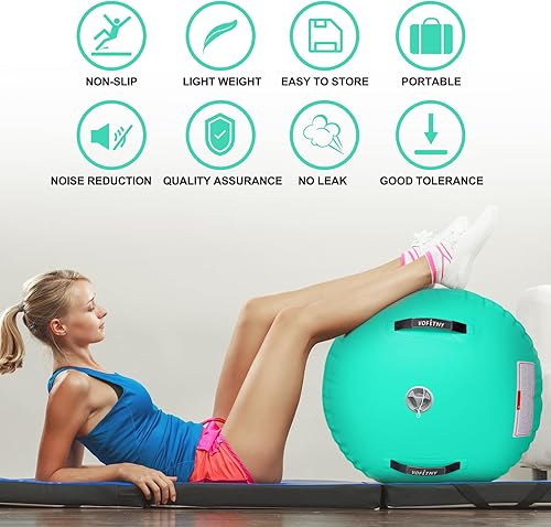 Miniatura 5 de VOFiTNY Barril inflable de gimnasia de aire para rodillos octágonos, rodillo de espalda para el hogar, gimnasio