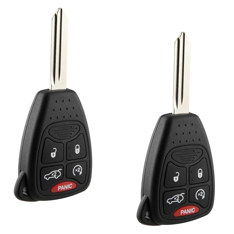 Kit com 2 controles remotos e chave para Chrysler, Dodge e Jeep 2005 a 2014, 5 botões OHT692427AA