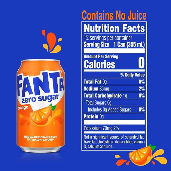 Fanta Orange Zero Sugar Cans - 24xcans