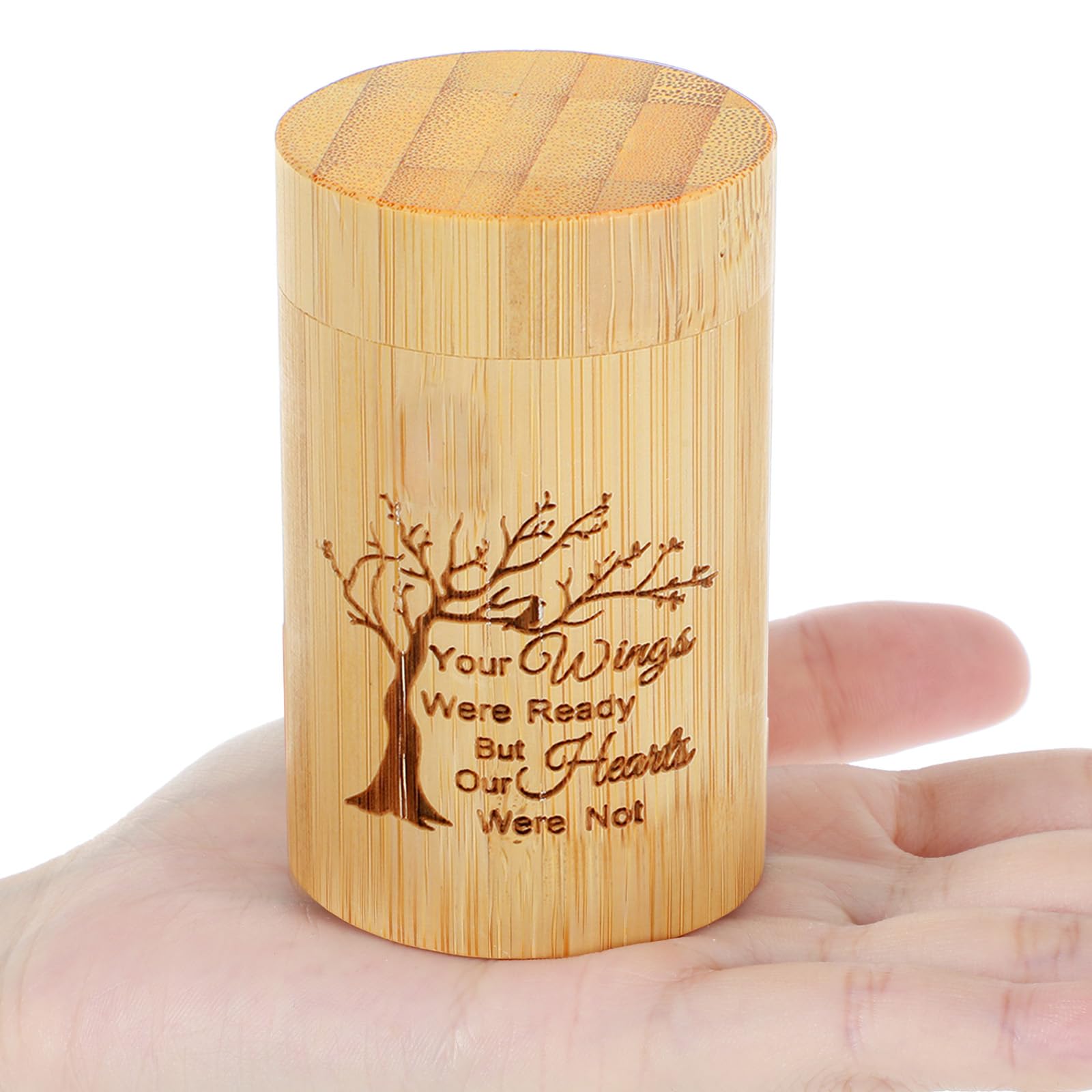 Wooden Urns for Human Ash, Small Urns for Human Ashes Keepsake with Tree and Wish Word, Beautifully Wood 3x2 In Keepsake Urn for Humans or Pet Ash, Refined Hard Wood Urn Pet Supplies for Dog Cat Ashes