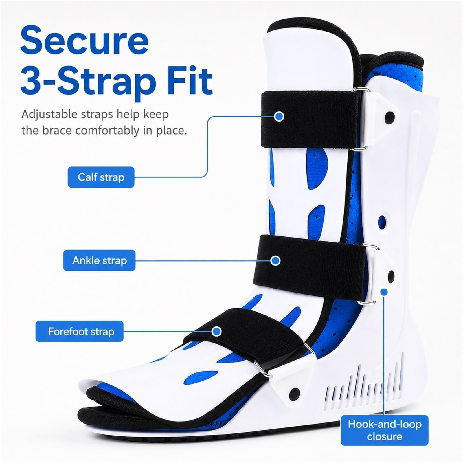 Férula Nocturna para Fascitis Plantar y Tendinitis de Aquiles Soporte Ajustable para Pie y Tobillo Bota de Inmovilización para Alivio del Dolor y Estiramiento(Izquierda,M)