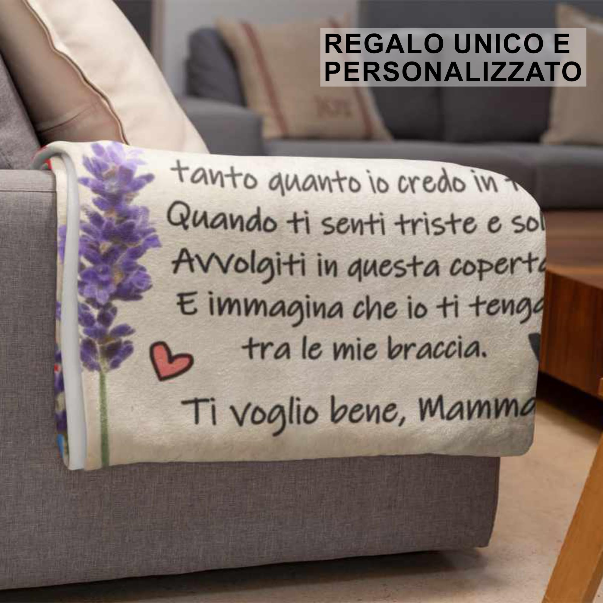 Zinello Design - Plaid Personalizzato Morbido In Pile Da Regalare Al Proprio Figlio Idea Regalo Insolita E Utile Per Compleanno Natale Matrimonio Varie Misure - 2