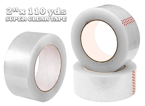 Miniatura 2 de Cinta de embalaje transparente de 2 pulgadas x 110 yardas 72 rollos súper transparente resistente transparente multiusos material brillante para