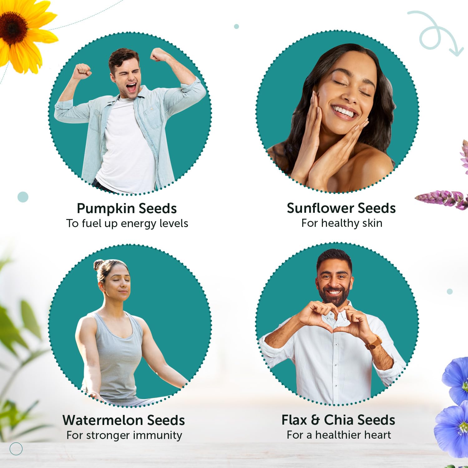 Buy Now Neuherbs 5 In 1 Healthy Seeds Mix For Weight Management, Pum...