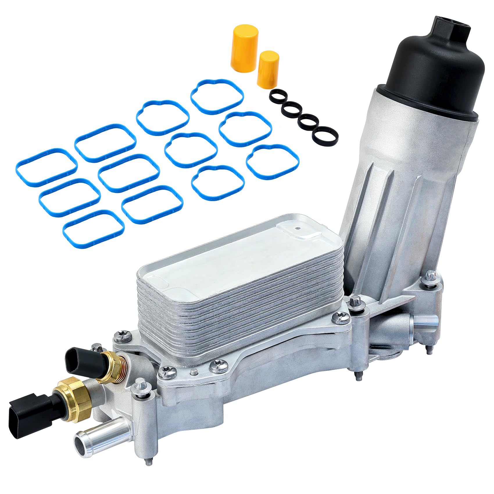 926-959 926-876 Upgrade Aluminum Engine Oil Cooler Oil Filter Housing for 2011-2016 Jeep Wrangler Grand Cherokee Dodge Challenger Charger Journey Caravan Durango Chrysler 200 300 Town Country Ram 3.6L