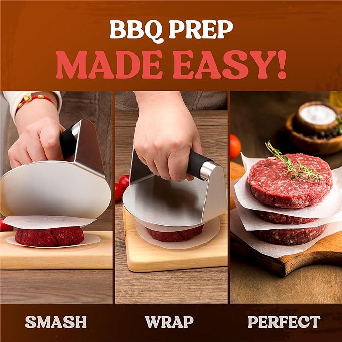 Prensa para hamburguesas Smash Burger de acero inoxidable 5.5" miniatura 6