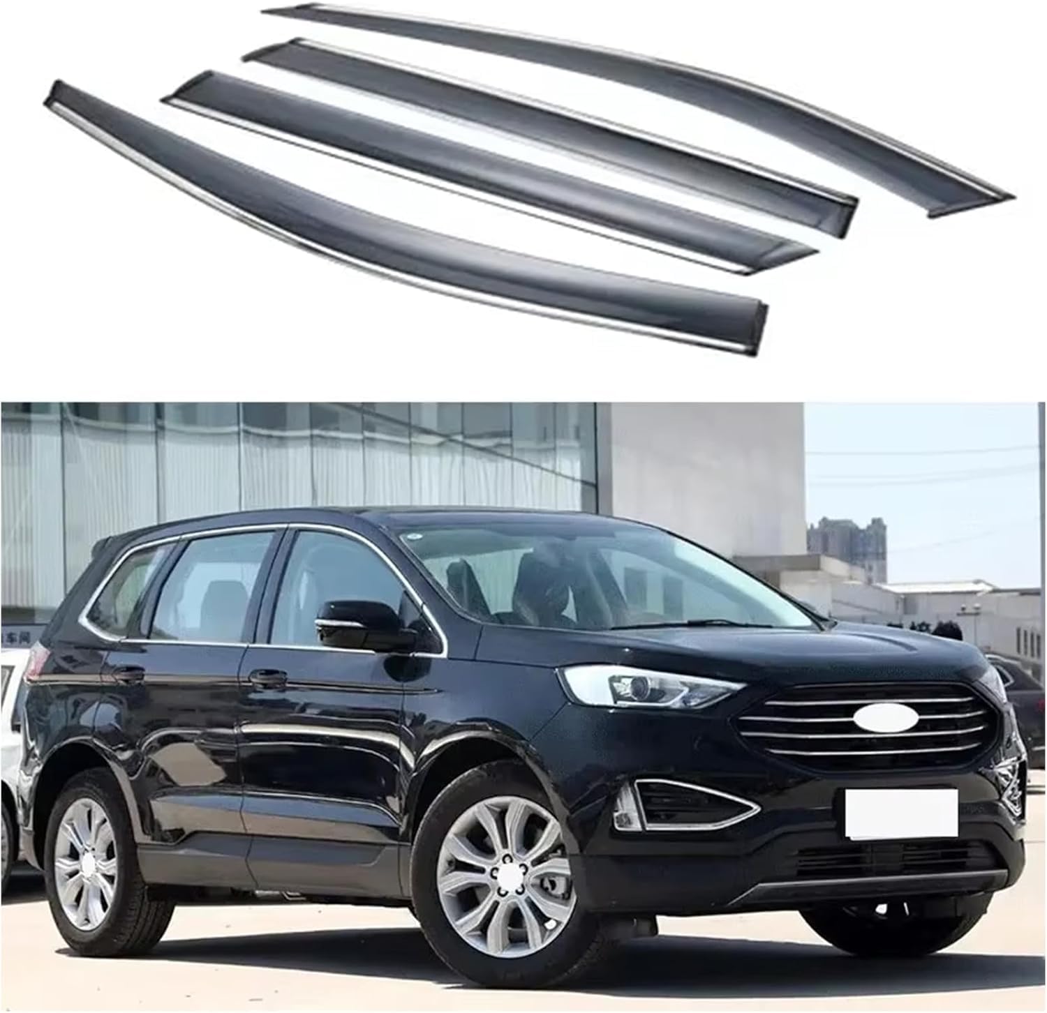 Acwyahso Rain Guards Wind Deflectors for Ford Edge 2020, 4Pcs Vent Visors, Allows Fresh Air & Keeps Rain Out, No-Drill Install