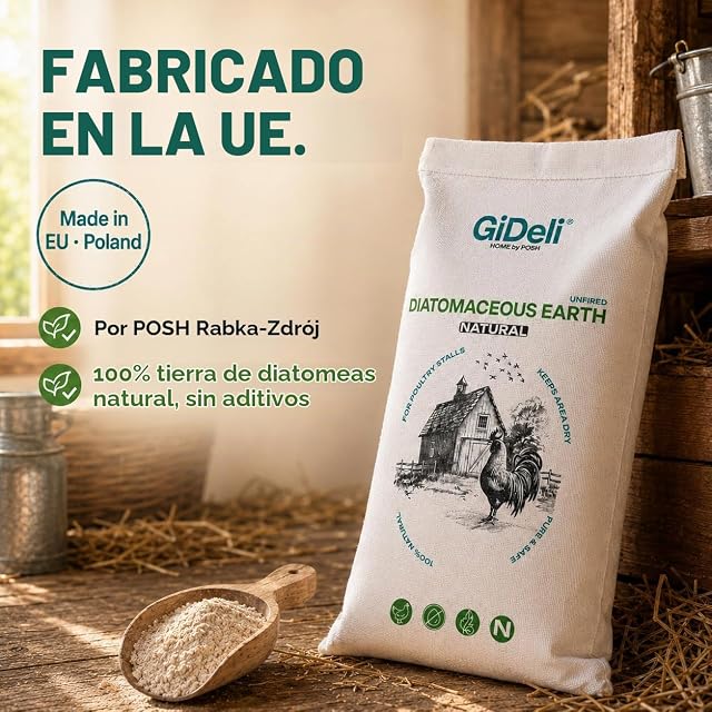 Foto 8 de 8 de GiDeli Tierra de diatomeas para pollos y jardín, 40 kg, tierra de diatomeas en polvo natural