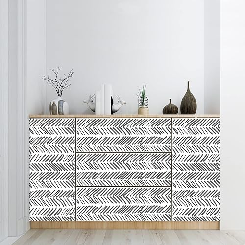 Miniatura 2 de GaliGali Papel tapiz para despegar y pegar papel de contacto para decoración del hogar papel tapiz de línea blanca y negra papel tapiz autoadhesivo