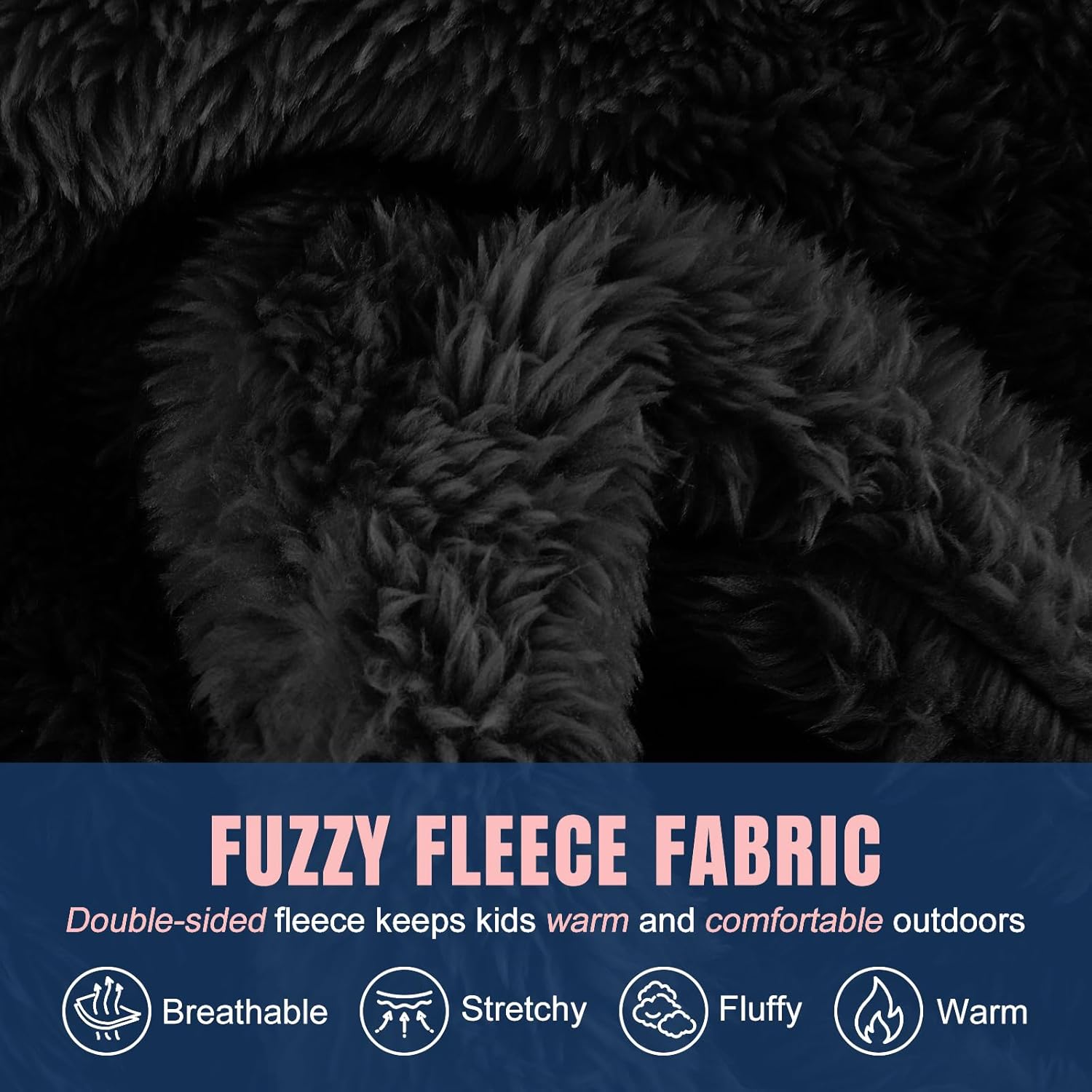 Ski Mask Kids Balaclava, Boys Girls Winter Fleece Hats Beanies for Kids, Fluffy Winter Hat Ski Face Mask Cover Snow Gear - Image 2