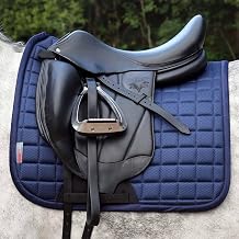 Horse Dressage Saddle Pad   Far Infrared Ceramic Lining   Protechmasta Airmesh - Navy Blue - Full