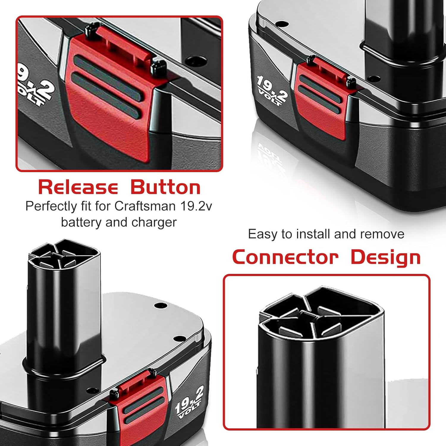 2 Packs 4.5Ah Diehard 19.2V C3 Battery Replacement for Craftsman 19.2 Volt Battery Compatible with Craftsman 130279005 1323903 11375 315.pp2011 315.pp2020 315.113753 315.115410 Batteries(Black)
