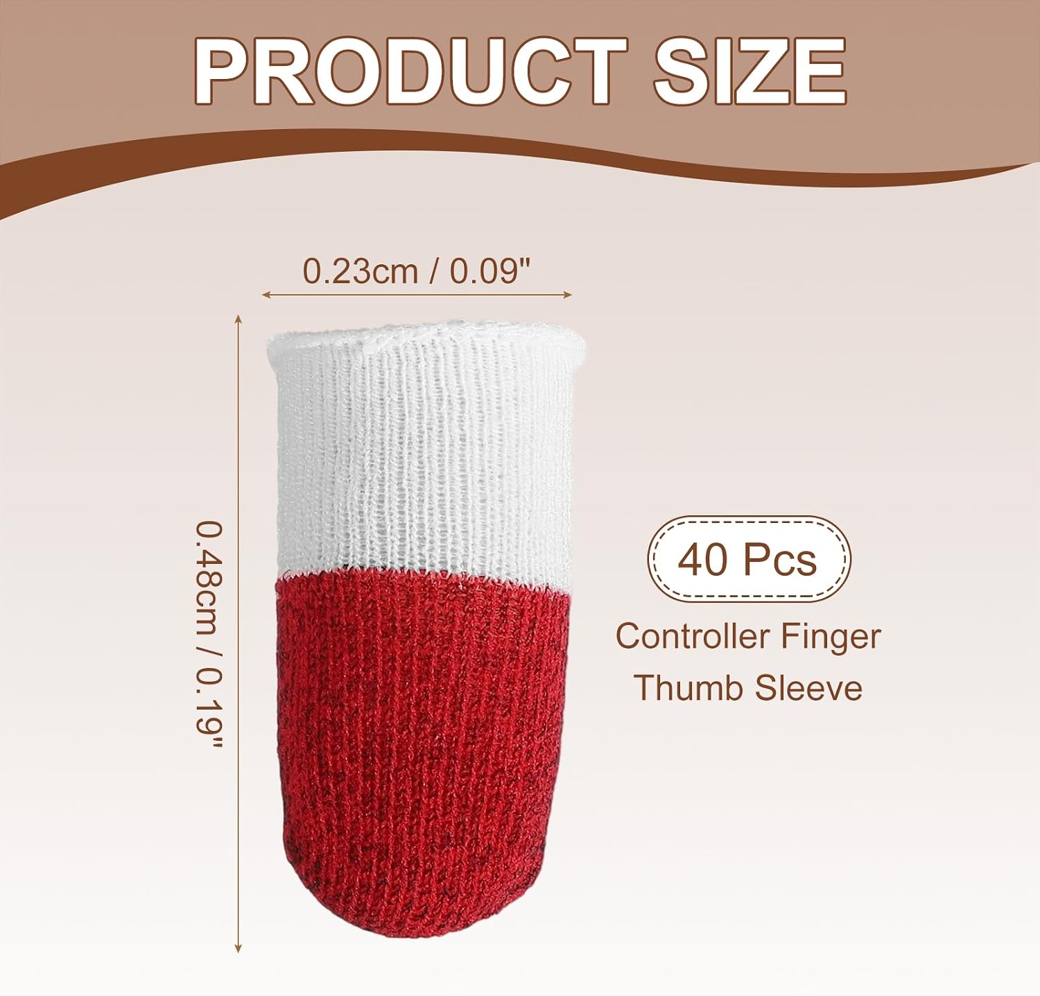 PATIKIL Controller Finger Thumb Sleeve, 40 Pack Mobile Gaming Finger Sleeve Silver Fiber Tip Gloves Anti-Sweat Breathable for Game Phone Touchscreen Devices, White/Red